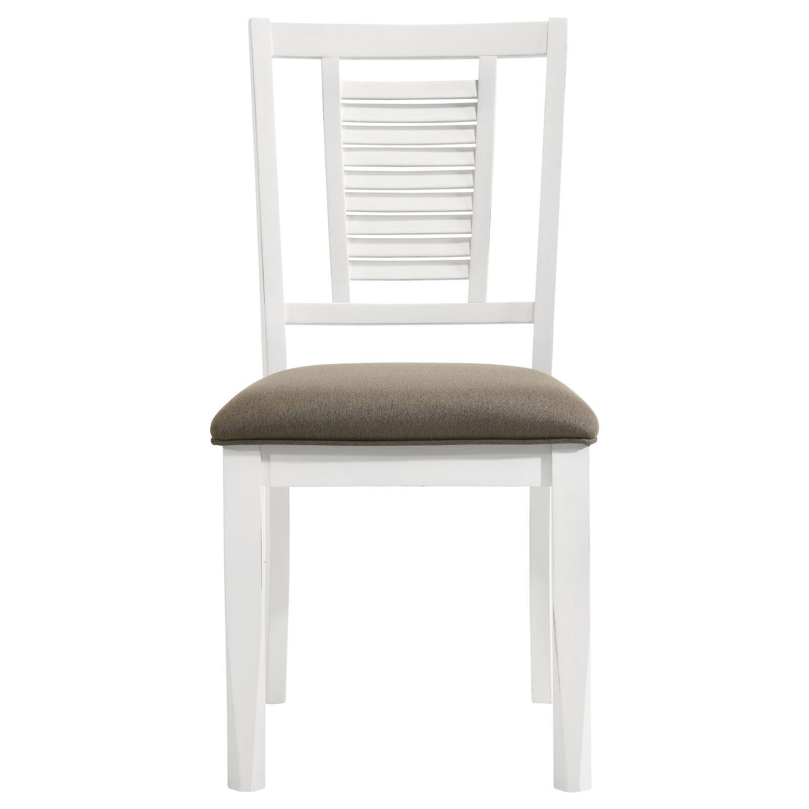 Appleton Ladder Back Dining Side Chair White And Brown (Set Of 2) 110412 - Ella Furniture
