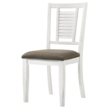 Appleton Ladder Back Dining Side Chair White And Brown (Set Of 2) 110412 - Ella Furniture