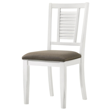 Appleton Ladder Back Dining Side Chair White And Brown (Set Of 2) 110412 - Ella Furniture