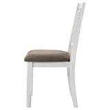 Appleton Ladder Back Dining Side Chair White And Brown (Set Of 2) 110412 - Ella Furniture