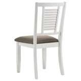Appleton Ladder Back Dining Side Chair White And Brown (Set Of 2) 110412 - Ella Furniture