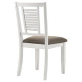 Appleton Ladder Back Dining Side Chair White And Brown (Set Of 2) 110412 - Ella Furniture