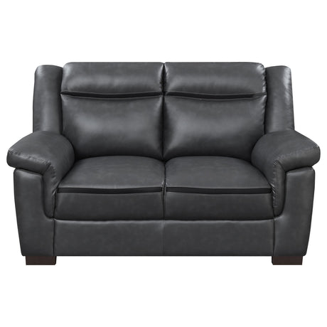 Arabella Arabella Brown Faux Leather Three-Piece Living Room Set 506591-S3 - Ella Furniture