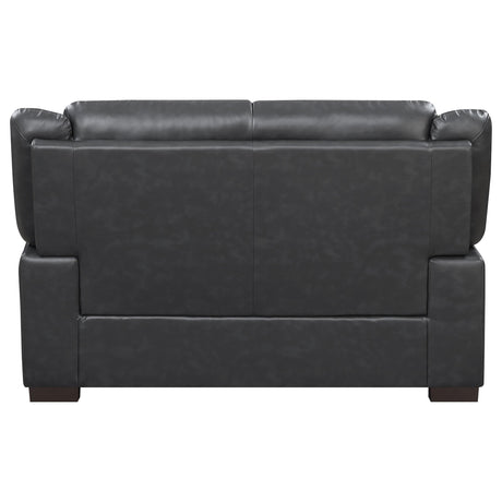 Arabella Arabella Brown Faux Leather Three-Piece Living Room Set 506591-S3 - Ella Furniture