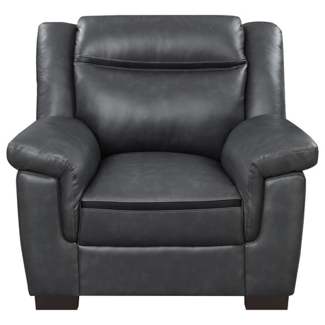 Arabella Arabella Brown Faux Leather Three-Piece Living Room Set 506591-S3 - Ella Furniture