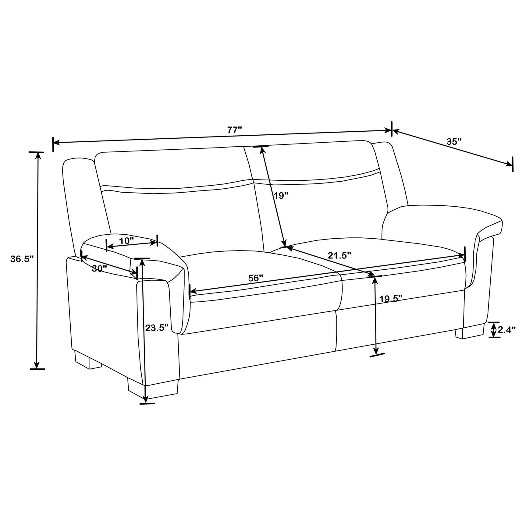 Arabella Arabella Brown Faux Leather Two-Piece Living Room Set 506591-S2 - Ella Furniture