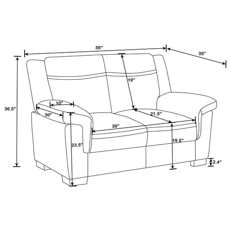 Arabella Arabella Brown Faux Leather Two-Piece Living Room Set 506591-S2 - Ella Furniture
