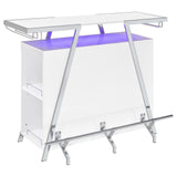 Araceli Home Bar Wine Cabinet White High Gloss And Chrome 182355 - Ella Furniture