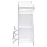 Araceli Home Bar Wine Cabinet White High Gloss And Chrome 182355 - Ella Furniture