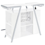Araceli Home Bar Wine Cabinet White High Gloss And Chrome 182355 - Ella Furniture