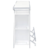 Araceli Home Bar Wine Cabinet White High Gloss And Chrome 182355 - Ella Furniture