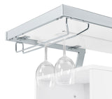 Araceli Home Bar Wine Cabinet White High Gloss And Chrome 182355 - Ella Furniture