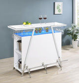 Araceli Home Bar Wine Cabinet White High Gloss And Chrome 182355 - Ella Furniture