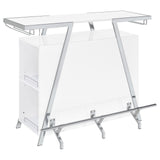 Araceli Home Bar Wine Cabinet White High Gloss And Chrome 182355 - Ella Furniture