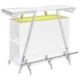 Araceli Home Bar Wine Cabinet White High Gloss And Chrome 182355 - Ella Furniture
