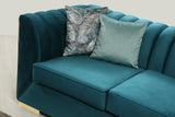 Ariana Sea Foam Blue Modern Contemporary Wood, Engineered Wood Velvet Sectional - Ella Furniture