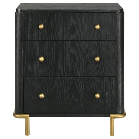 Arini Arini 3-Drawer Nightstand Bedside Table With Usb Outlet Black 224332 - Ella Furniture