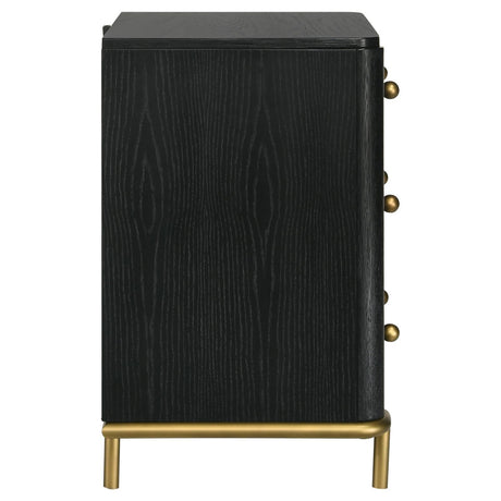 Arini Arini 3-Drawer Nightstand Bedside Table With Usb Outlet Black 224332 - Ella Furniture