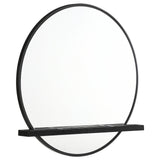 Arini Arini Round Dresser Mirror With Shelf Black 224334 - Ella Furniture