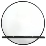 Arini Arini Round Dresser Mirror With Shelf Black 224334 - Ella Furniture