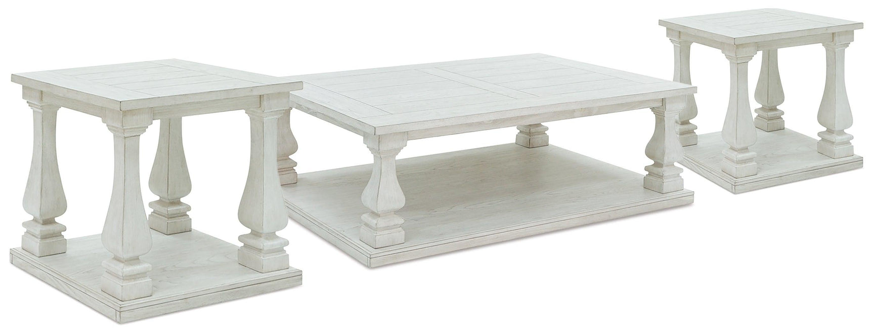 Arlendyne Antique White Coffee Table With 2 End Tables - Ella Furniture