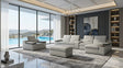 Arlet Grey Italian Leather Match Living Room Set from Ella Furniture