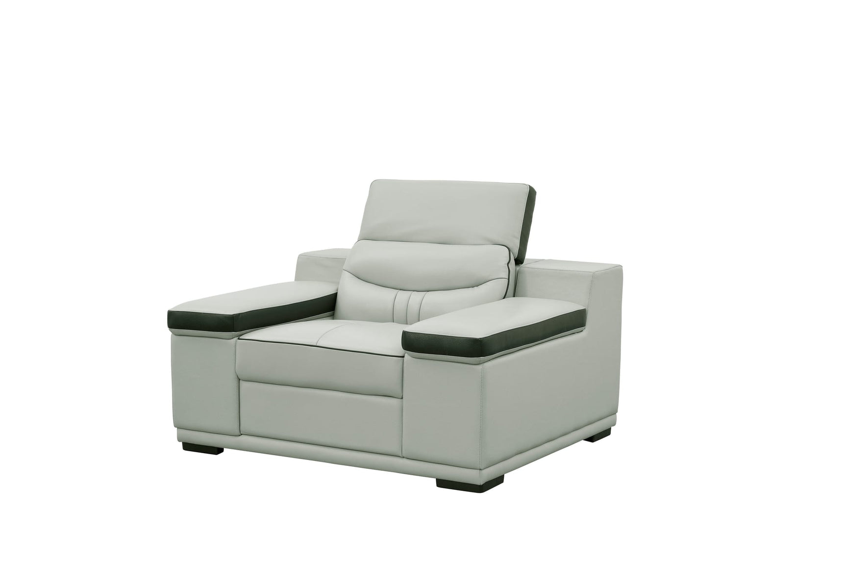 Arlet Grey Italian Leather Match Living Room Set view 5