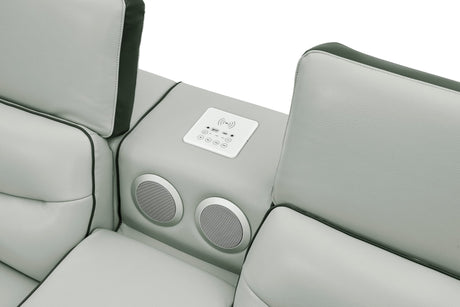 Arlet Grey Italian Leather Match Living Room Set view 11