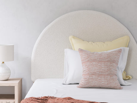 Arloster Tan/White Full Upholstered Panel Bed with Storage detail view