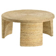 Artina Woven Rattan Round Coffee Table Natural Brown 708508 - Ella Furniture