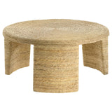 Artina Woven Rattan Round Coffee Table Natural Brown 708508 - Ella Furniture