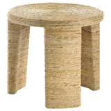 Artina Woven Rattan Round End Table Natural Brown 708507 - Ella Furniture