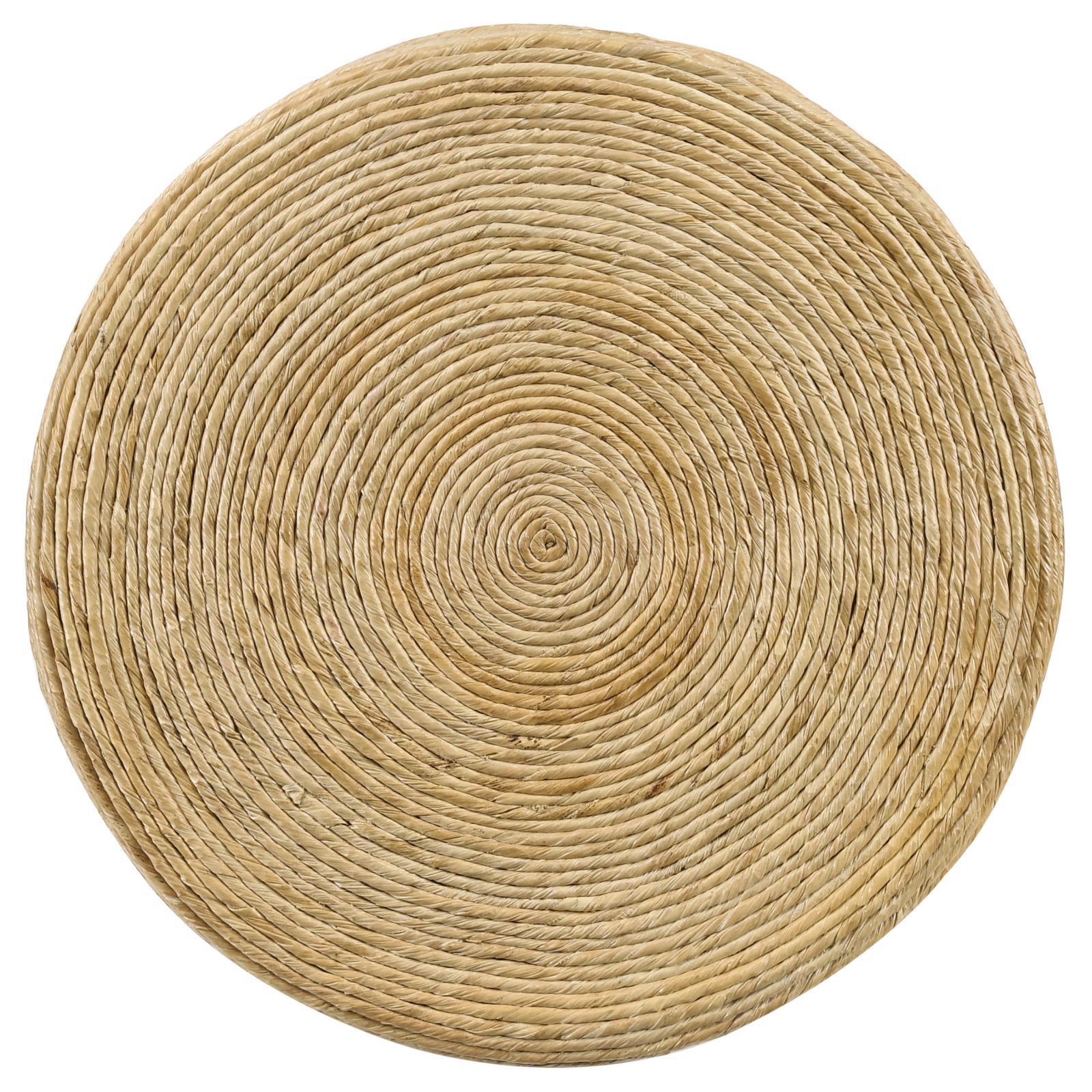 Artina Woven Rattan Round End Table Natural Brown 708507 - Ella Furniture