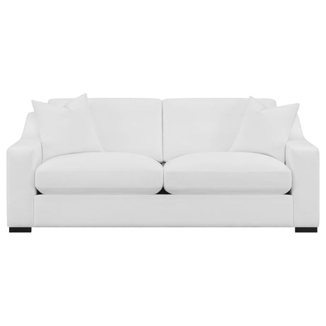Ashlyn Ashlyn 2-piece Upholstered Sloped Arm Sofa Set White 509891-S2 - Ella Furniture