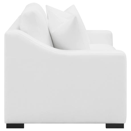 Ashlyn Ashlyn 2-piece Upholstered Sloped Arm Sofa Set White 509891-S2 - Ella Furniture