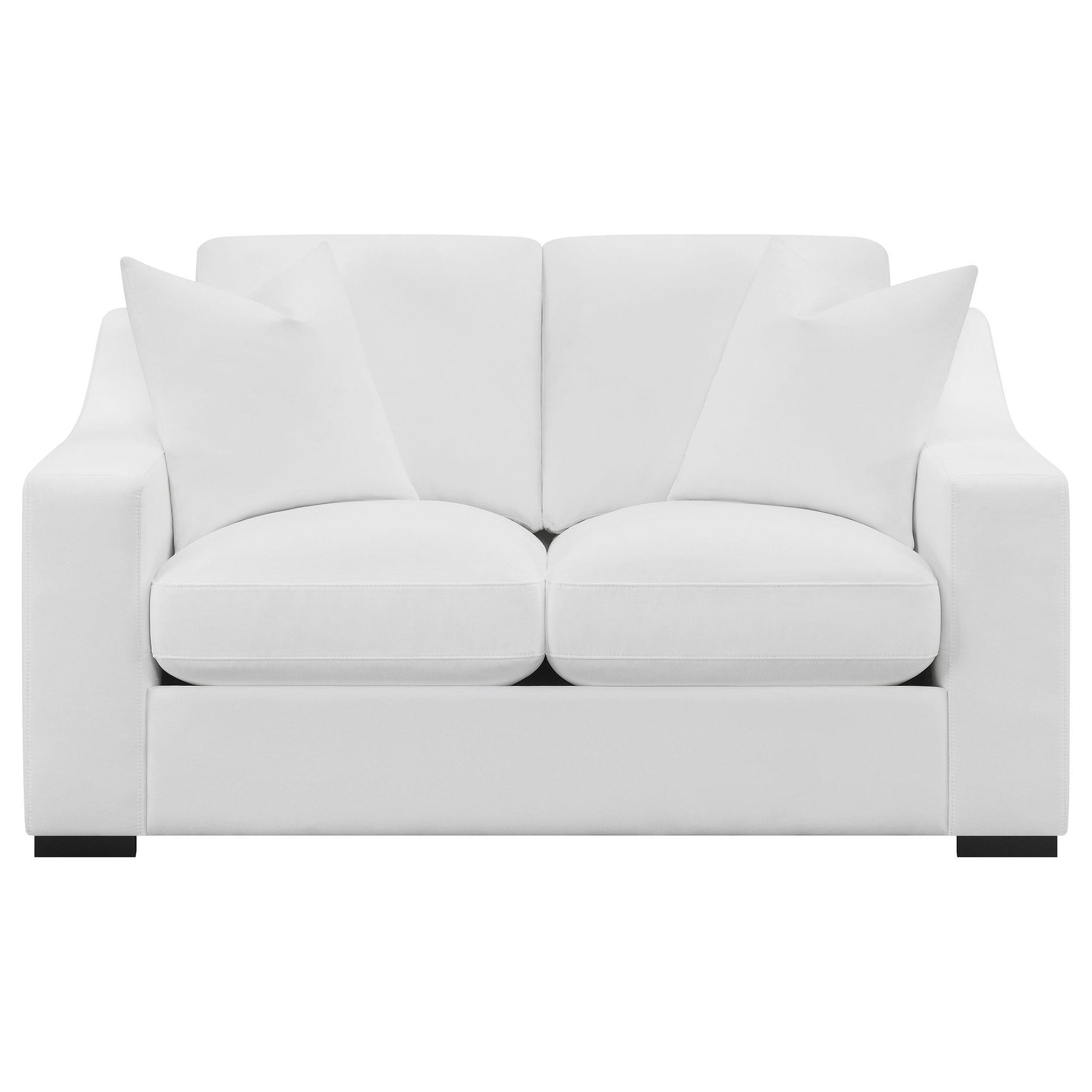 Ashlyn Ashlyn 3-piece Upholstered Sloped Arm Sofa Set White 509891-S3 - Ella Furniture