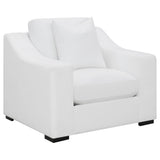 Ashlyn Ashlyn 3-piece Upholstered Sloped Arm Sofa Set White 509891-S3 - Ella Furniture