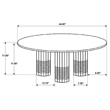 Astoria Round Genuine Marble Coffee Table White 709668 - Ella Furniture