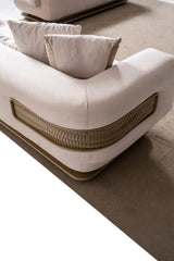 Athena Sofa, Loveseat, and Chair Set with Plush Cushions and Metallic Base view 16