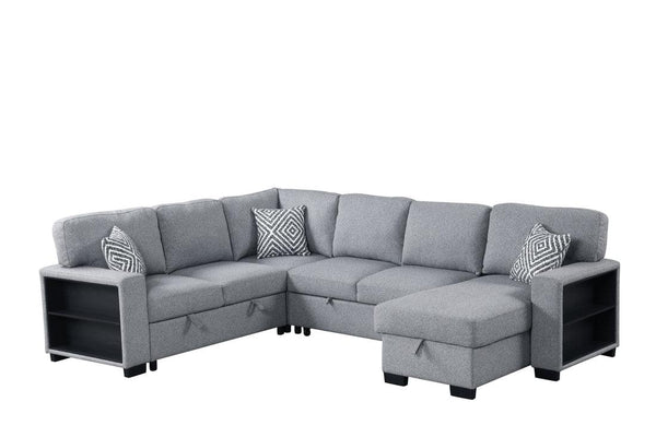 Atlantic Gray Sectional w Pull-Out Bed