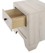 Atticus White Modern Contemporary Solid Wood And Veneers 2-Drawers Nightstand - Ella Furniture