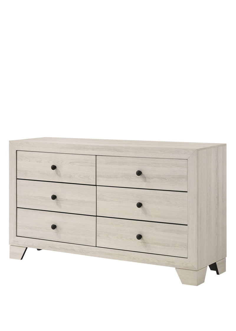 Atticus White Modern Contemporary Solid Wood And Veneers 5-Drawers Chest - Ella Furniture