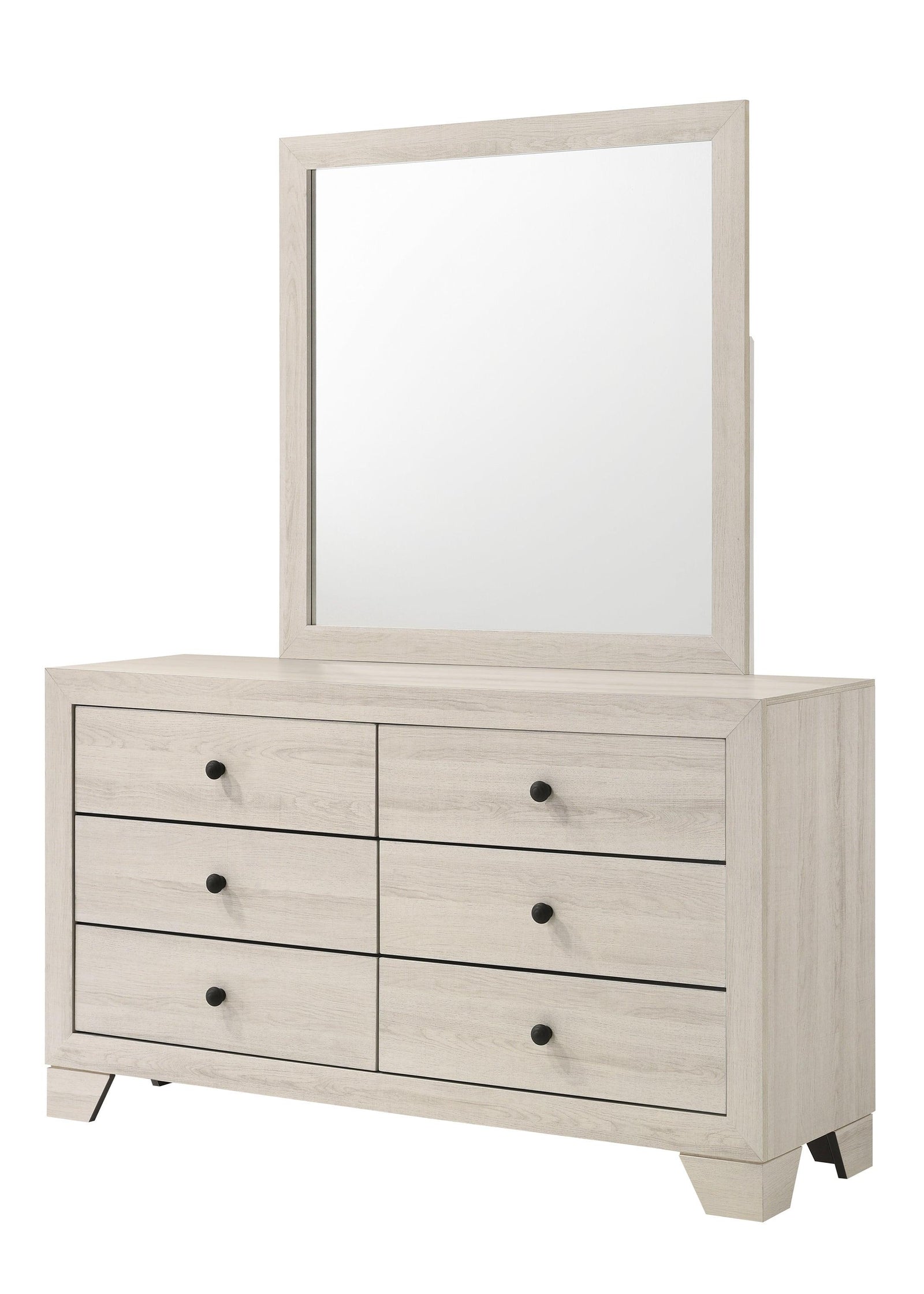 Atticus White Modern Contemporary Solid Wood And Veneers 6-Drawers Dresser - Ella Furniture
