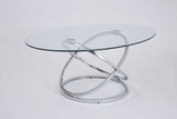 Aura Modern Contemporary Glass And Metal Cocktail Coffee Table - Ella Furniture