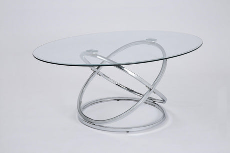 Aura Modern Contemporary Glass And Metal Cocktail Coffee Table - Ella Furniture
