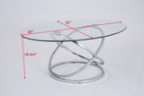 Aura Modern Contemporary Glass And Metal Cocktail Coffee Table - Ella Furniture