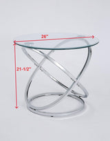 Aura Modern Contemporary Glass And Metal Cocktail Coffee Table - Ella Furniture