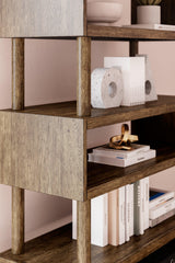 Austanny Warm Brown 62" Bookcase - Ella Furniture