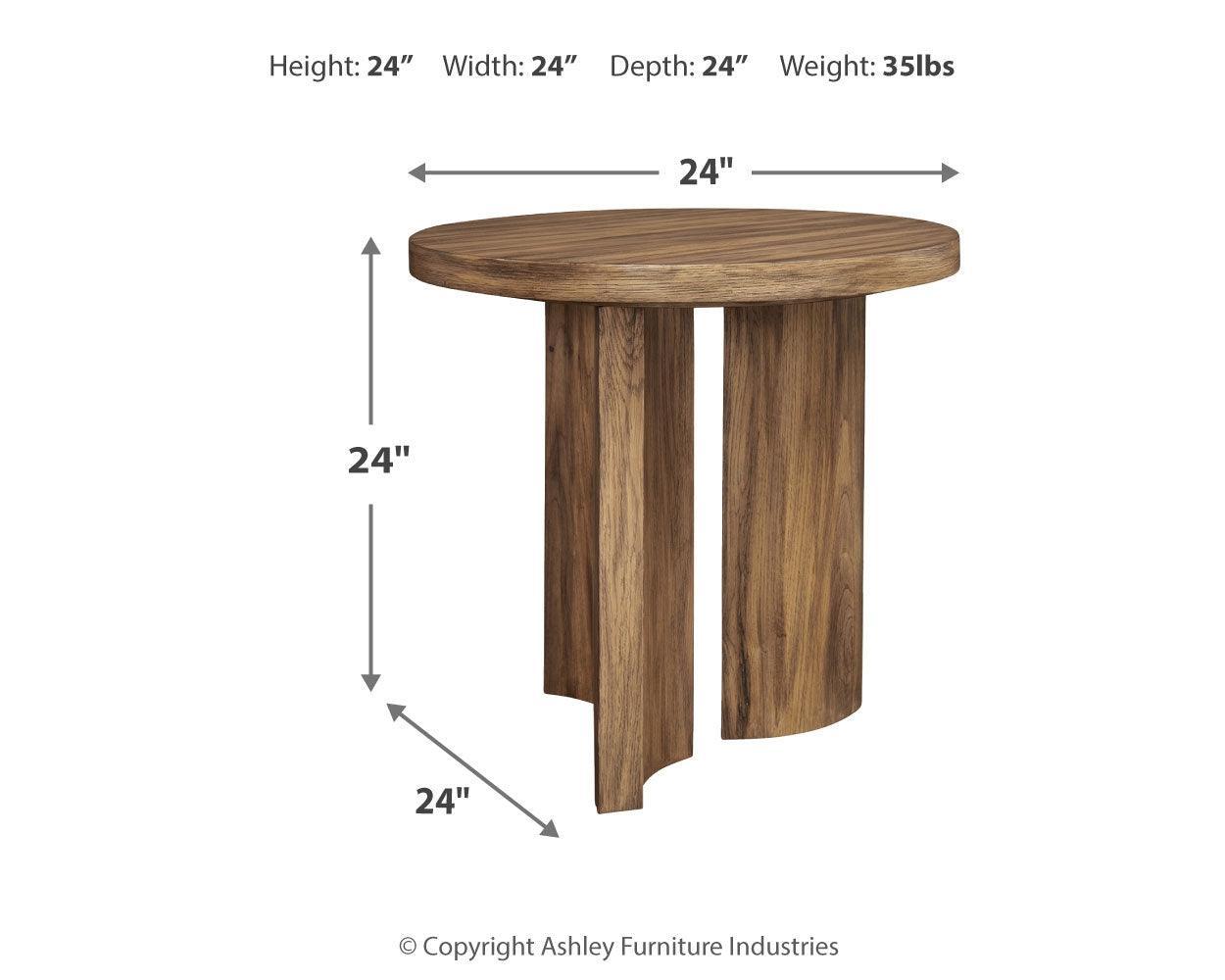 Austanny Warm Brown Coffee Table with 2 End Tables - Ella Furniture