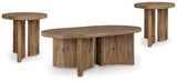 Austanny Warm Brown Coffee Table with 2 End Tables - Ella Furniture